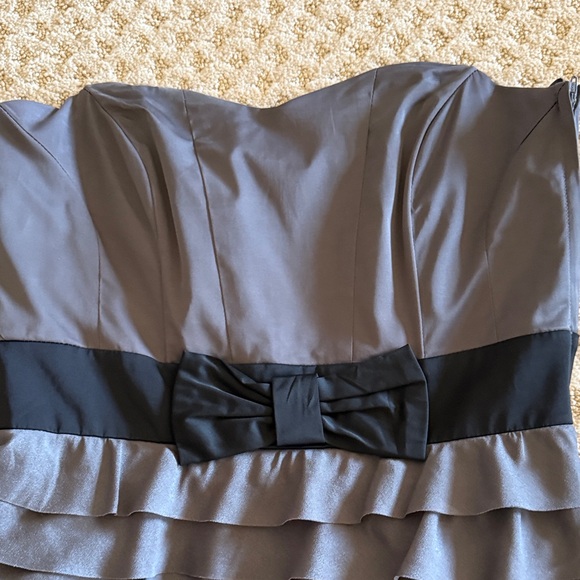 H&M Strapless Gray Ruffle Dress - Picture 2 of 6